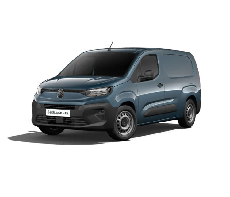 Фургон Citroën ë-Berlingo синього кольору, довжина L2