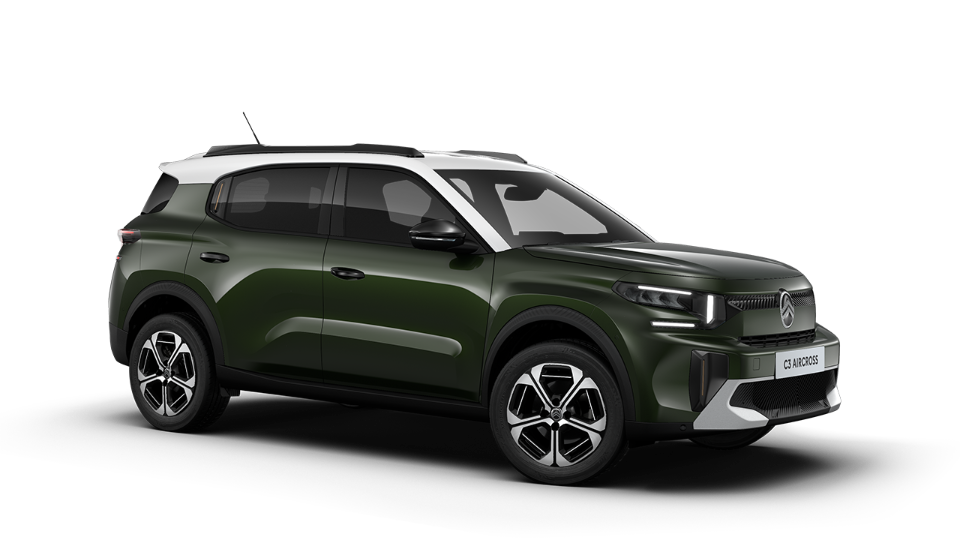 Новий Citroën C3 Aircross у комплектації Max зеленого кольору з білим дахом