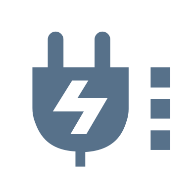 Піктограма електричної вилки синього кольору